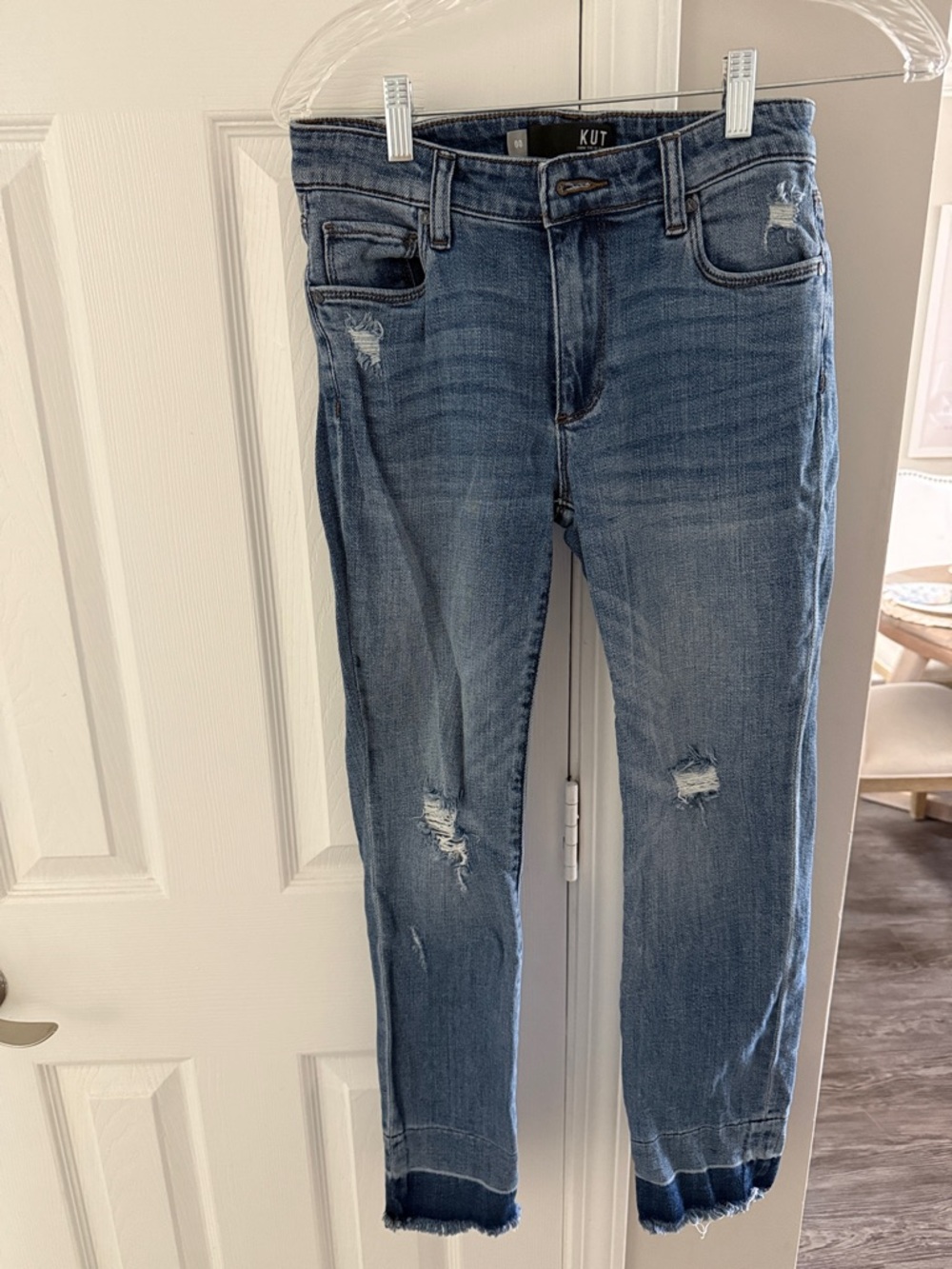 Kut from the Kloth Blue Distressed Ankle Jeans